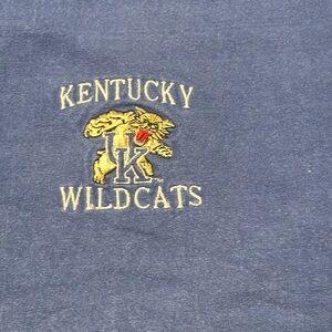 Castaways UK Kentucky Wildcats Blue Henley Shirt Men Adult short sleeve